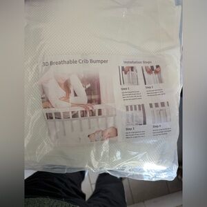3D Breathable Crib Bumper - White